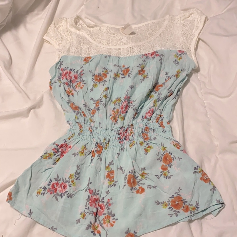 Lace and floral top
